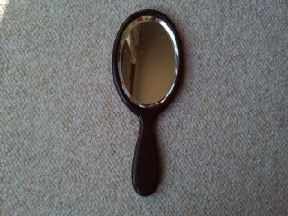 Antique Ebony Mounted Oval Hand Mirror