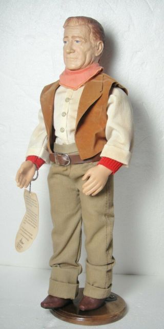 Effanbee John Wayne American Commemorative Doll.  1981.  17 Inches Tall Plus Stand