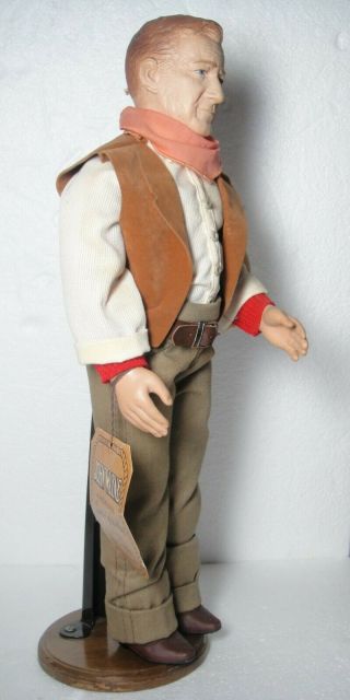 Effanbee John Wayne American Commemorative Doll.  1981.  17 inches tall plus Stand 4