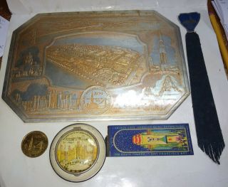 5 Vintage 1939 1940 Golden Gate Exposition,  San Francisco,  Souvenirs,  Coin,  Compact