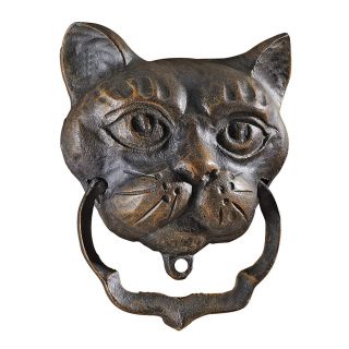 Black Cat Antique Cast Iron Authentic Traditional English Style Door Knocker