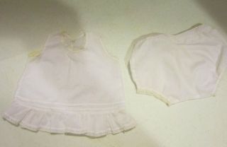 Vintage White Batiste Panties & Slip W Lace & Pin Tucks To Fit 14 - 16 " Doll - Gc