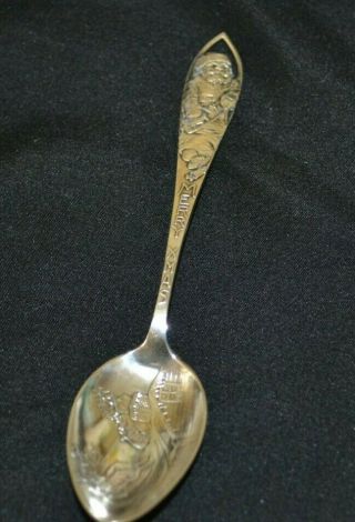 Antique Merry Christmas Santa Claus Sterling Silver Teaspoon