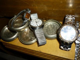 Estate Watchmakers Parts,  Antique Cases,  Watches,  Junk Drawer Faces Etc.  Etc.  Etc.
