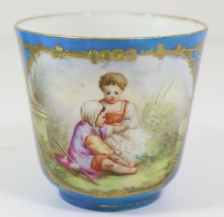 Antique French Porcelain Sevres Porcelain Cup and Saucer 2