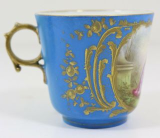Antique French Porcelain Sevres Porcelain Cup and Saucer 5