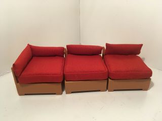Vintage Tomy Dollhouse Furniture 3 Sofa Sections 35