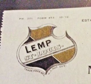 Antique 1913 Wm J Lemp Brewing Co - St Louis (falstaff) Letter Head Bill