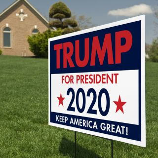 Trump 2020 Yard Sign 12 " X18 " D/s And H - Frame.  Printed W/gloss Uv Ink