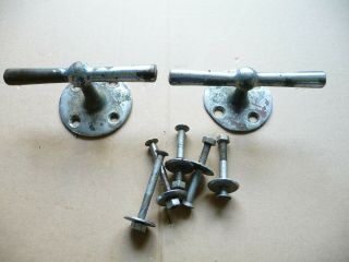 Vintage 2 X Large Chromed Bronze Boat Cleats Jetty Mooring Tie Marine Parts 70s