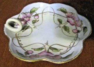 Vintage Handled China Candy Dish Nappy Hand Painted