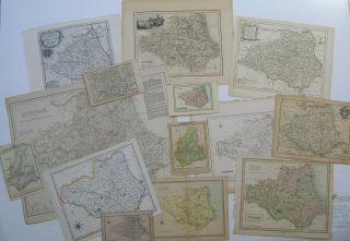 County Durham: A Quantity Of 17th,  18th & 19th Century Antique Maps (approx 32)