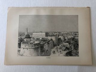 Antique C1895 City Of Zanzibar Tanzania East Africa Print 41118