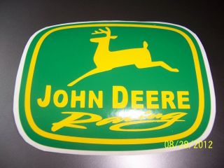 1 - 4 " X 5 " John Deere Racing (green And Gold) Vinyl Sticker