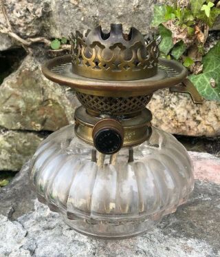 Stunning Antique Glass Drop In Lamp - Hinks Duplex Burner Ex.  Cond