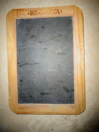 Antique Vintage 2 Sided Slate Chalk Board Wood Frame Toy Portugal 7.  5x5.  5