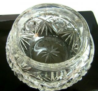 Vintage Crystal Rose Bowl with Silver Mesh Basket 4 1/2 