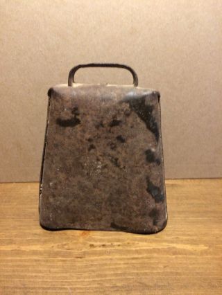 Antique Vintage Rustic Metal Cow Bell - 5.  5” Tall - Very Old - Still