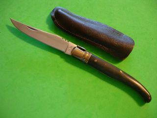 Ntsa Fancy Laguiole Style Knife With Buffalo Horn Handles 4 3/4 " Closed W/sheath