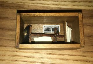 Vintage Dollhouse Miniature Artisan Stereoview Stereo Viewer,  Cards,  Storage Box 2
