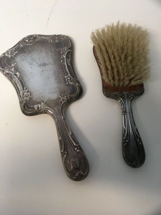 Vintage Gorham 27 Sterling Silver Brush And Mirror Vanity Set No Monogram