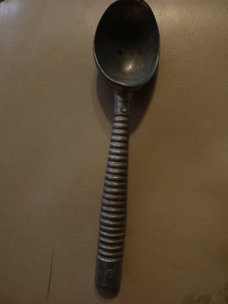 Old Vtg Antique Collectible Decorative Metal Ice Cream Scoop Spoon Silver Tone
