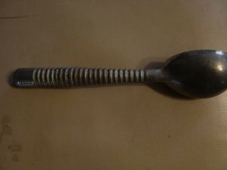 Old Vtg Antique Collectible Decorative Metal Ice Cream Scoop Spoon Silver Tone 2