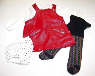 American Girl 1998 Starter Outfit Red Vinyl Jumper Outfit - Retired