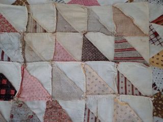 Wonderful Fabrics c1880 Antique Flying Geese QUILT TOP 58 