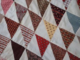 Wonderful Fabrics c1880 Antique Flying Geese QUILT TOP 58 
