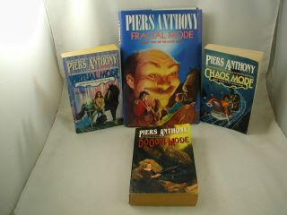 Piers Anthony 4 Books Virtual Mode Series Fractal Chaos Dooon Vintage Fantasy