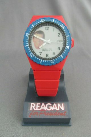 Vintage Collectable Ronald Reagan Watch Red White & Blue Sports Watch