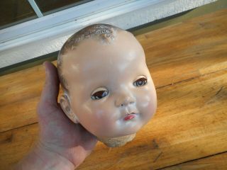 Vintage Ideal Toy Co.  Playpal Boy Head Doll Part Hard Plastic Usa
