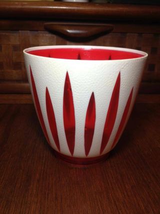 1950s Modern Dialene Better Maid Red And White Plastic Planter Made In The Uk