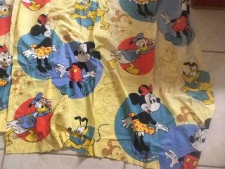 Vintage Walt Disney Mickey Mouse Friends Curtains 2 Panels 2