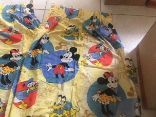Vintage Walt Disney Mickey Mouse Friends Curtains 2 Panels 3