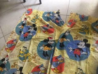 Vintage Walt Disney Mickey Mouse Friends Curtains 2 Panels 4