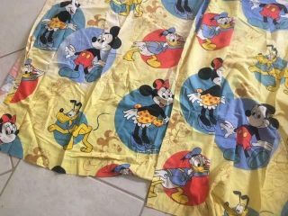 Vintage Walt Disney Mickey Mouse Friends Curtains 2 Panels 5