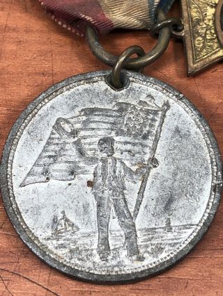 Vintage 1860’s U.  S.  Civil War Masonic Little Red School House Souvenir Badge Pin 4
