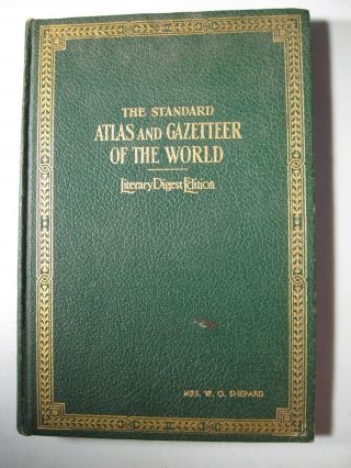 Vintage Atlas Of The World And Gazetteer 1934 Literary Digest Funk & Wagnalls