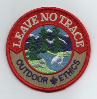 Leave No Trace/outdoor Ethics 3 " Pocket Patch,  W/ " Bsa 2010 " Slogan Back,