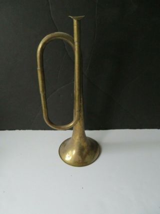 Vintage Antique Brass Bugle 13 Inches Long