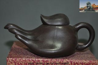 6 " Chinese Yixing Zisha Pottery Carved Bergamot Buddha Hand Statue Teapot Tea Pot