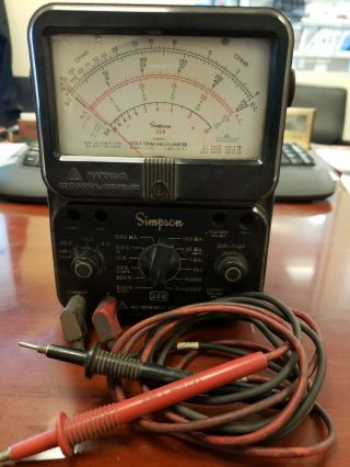 Vintage Simpson Model 260 Volt Ohm Meter With Test Leads