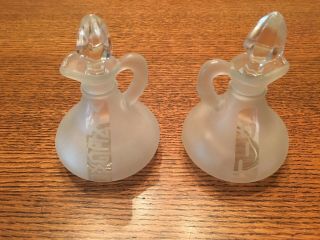 Antique Frosted Glass Oil And Vinegar Cruet