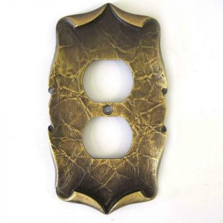 Bronze Metal Outlet Cover Mid Century Vintage