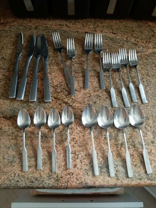 Oneida Antares Modern Antique Dinner Stainless Flatware 4 5piece Place Settings