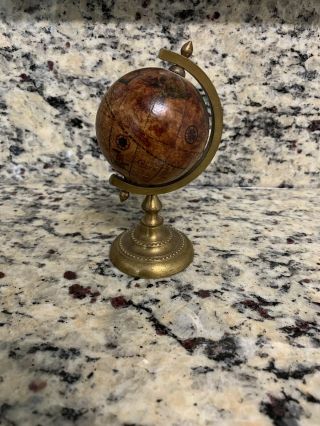 Italian Table Top World Globe Desktop Made In Italy 5” Inches Tall