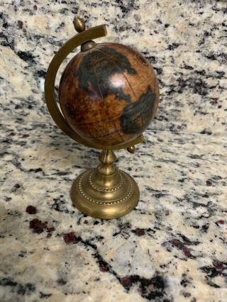 Italian Table Top World Globe Desktop Made In Italy 5” Inches Tall 2