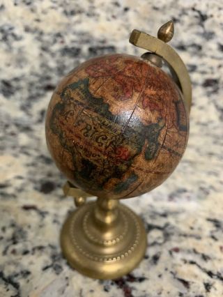 Italian Table Top World Globe Desktop Made In Italy 5” Inches Tall 4